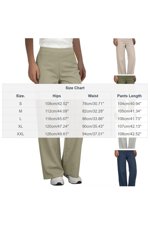 Women's Straight Suit Pants, High Rise Flat Solid Waist, Slant Side Pockets with Formal Weave for Office Daily Commute in Summer Gray S