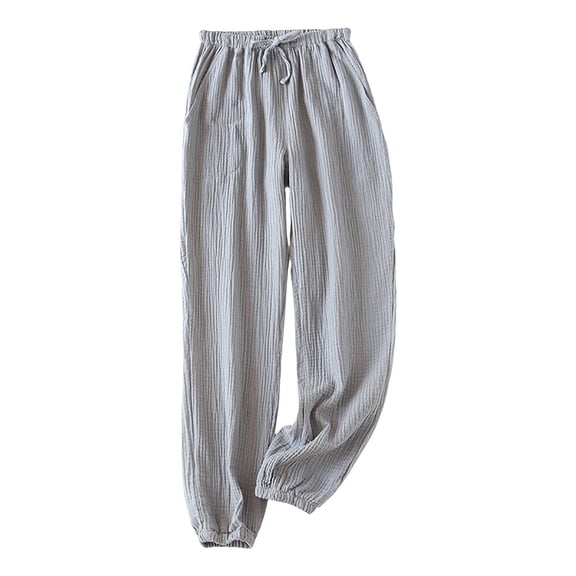 PWPSG Women's Wide Leg Beach Pants Elastic Waist Lightweight Casual Flowy Palazzo Lounge Trousers with Pockets Gray M