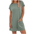 thumbnail image 1 of PWPSG Womens Summer Denim Overalls Square Neck Sleeveless Casual Playsuits with Adjustable Straps and Side Pockets Green M, 1 of 6
