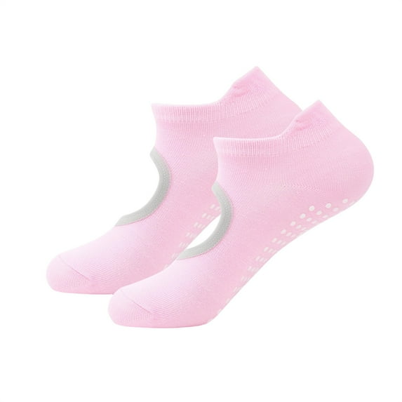 PWPSG Yoga Socks for Women Ankle Socks Casual All Season Socks Non Slip Breathable Athletic Socks for Barre Ballet Barefoot Workout Pink Free Size