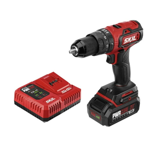 PWR CORE 20 Brushless 20-Volt 1/2 In. Hammer Drill Kit with 2.0Ah Battery and PWR JUMP Charger