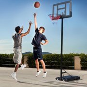 PWTOOL 12Ft Basketball Hoop System, 43.3x29.5in Shatterproof Backboard, 12.14Ft Max Height Water/Sand-Filled Base Basketball Stand