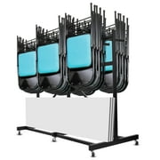 PWTOOL 300kg Load High-Strength Carbon Steel Chair Rack Cart, Triangular Support Frame Folding Chair Cart for Stable Transportalso for 12 Folding Tables