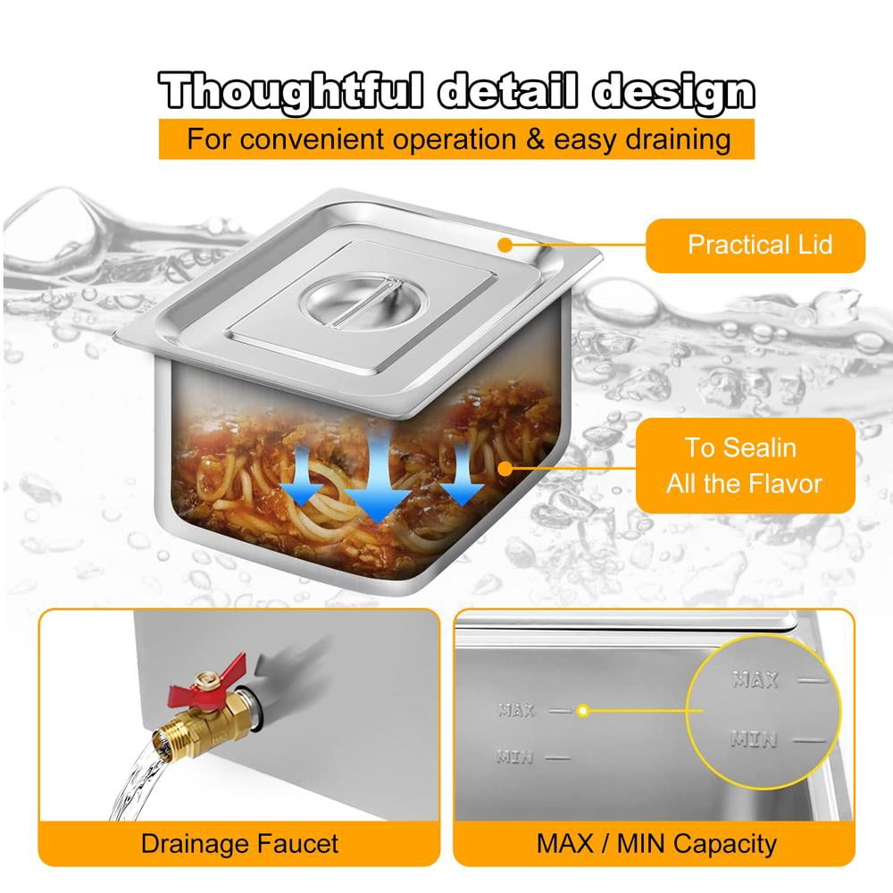 PWTOOL Food Warmer Table Electric Commercial Hot Box Food Warmer