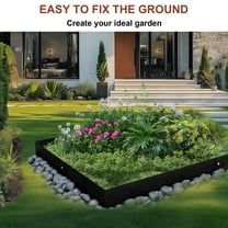 PWTOOL Hammer-in Flexible Lawn Border, 41.7x8 Inch No-Dig Metal Landscape Edging 6-Pack