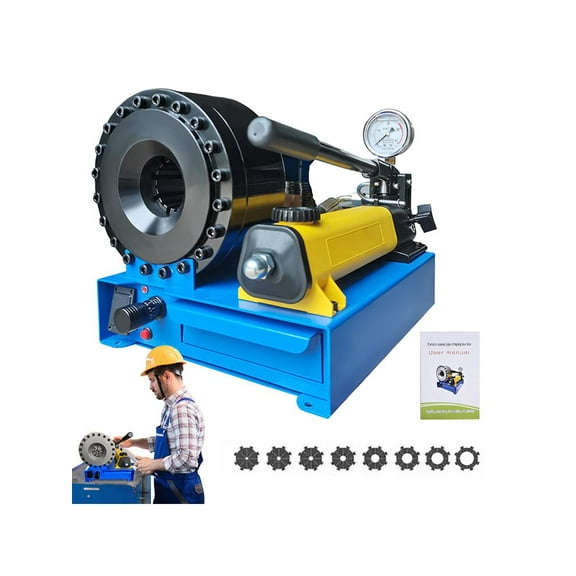 PWTOOL Handheld Tube Crimping Machine, Hydraulic Hose Crimper with 35MPa, 11.02x11.02x14.96 inches, for Industrial Pipework