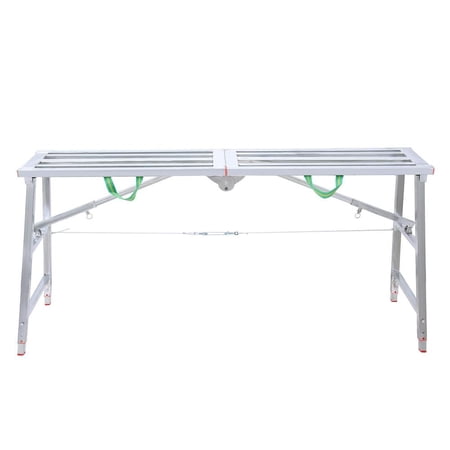 PWTOOL Scaffolding Work Bench Folding Step Ladder with Handle 400kg Load Capacity Height Adjustable Workbench for Cleaning Caravans Lamp Repairing incredible