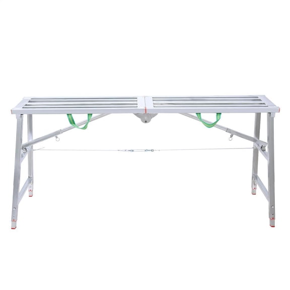 PWTOOL Scaffolding Work Bench Folding Step Ladder with Handle 400kg Load Capacity Height Adjustable Workbench for Cleaning Caravans Lamp Repairing incredible