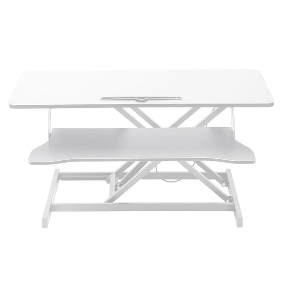 PWTOOL Stand up Desk Riser Stable Iron Standing Desk Riser with Manual Pneumatic Spring Laptop Workstation Standing Desk Attachment for Home Schol Company astounding