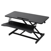 PWTOOL Standing Desk Converter Stable Iron Standing Desk Riser with Manual Pneumatic Spring Multifunctional Desk Topper Laptop Workstation for Home Schol Company practical
