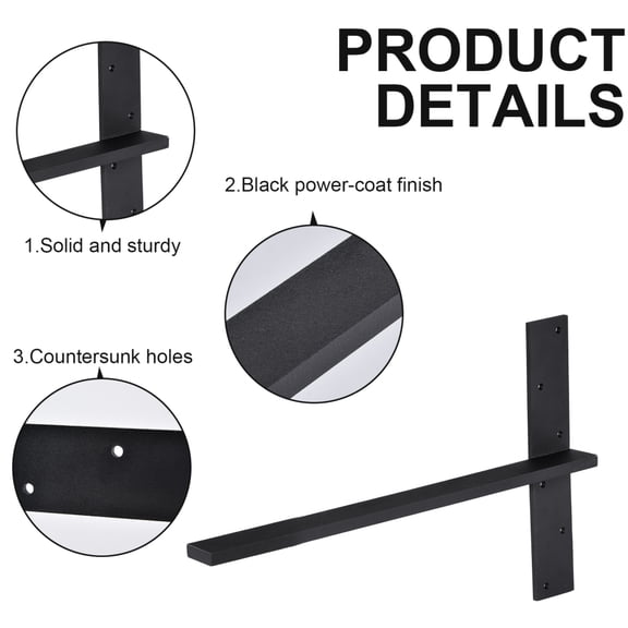 PWTOOL Steel Floating Shelves Brackets 3Kit Corbels Wall Shelving Support for Home Office Dorm Doors