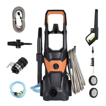 PWTOOL Water Pressure Washer 4 Nozzles Electric High-Efficiency Cleaner Car Pressure Washer High-Efficiency With Wheels For Patio Home Cars Outdoor Cleaning Solution superbly