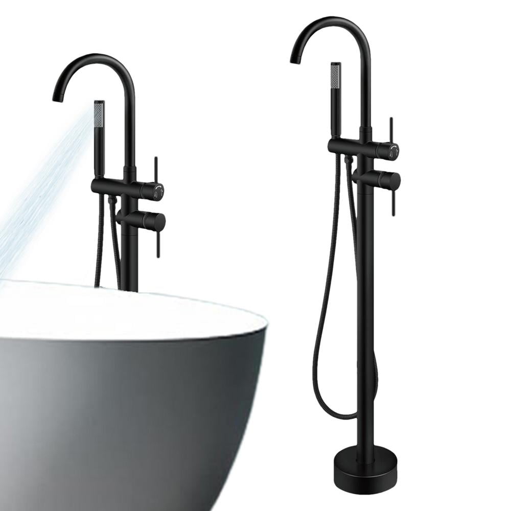PWTOOL Waterfall Tub Filler Elegant Freestanding Shower Faucets Floor
