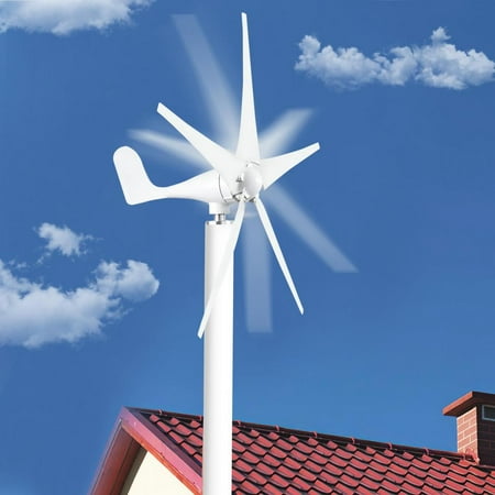PWTOOL Wind Turbine Generator Kit 12V /24V with 5 Blade, with Charge Controller, Wind Power Generator for Marine, RV, Home, Windmill Generator Suit for Hybrid Solar Wind System