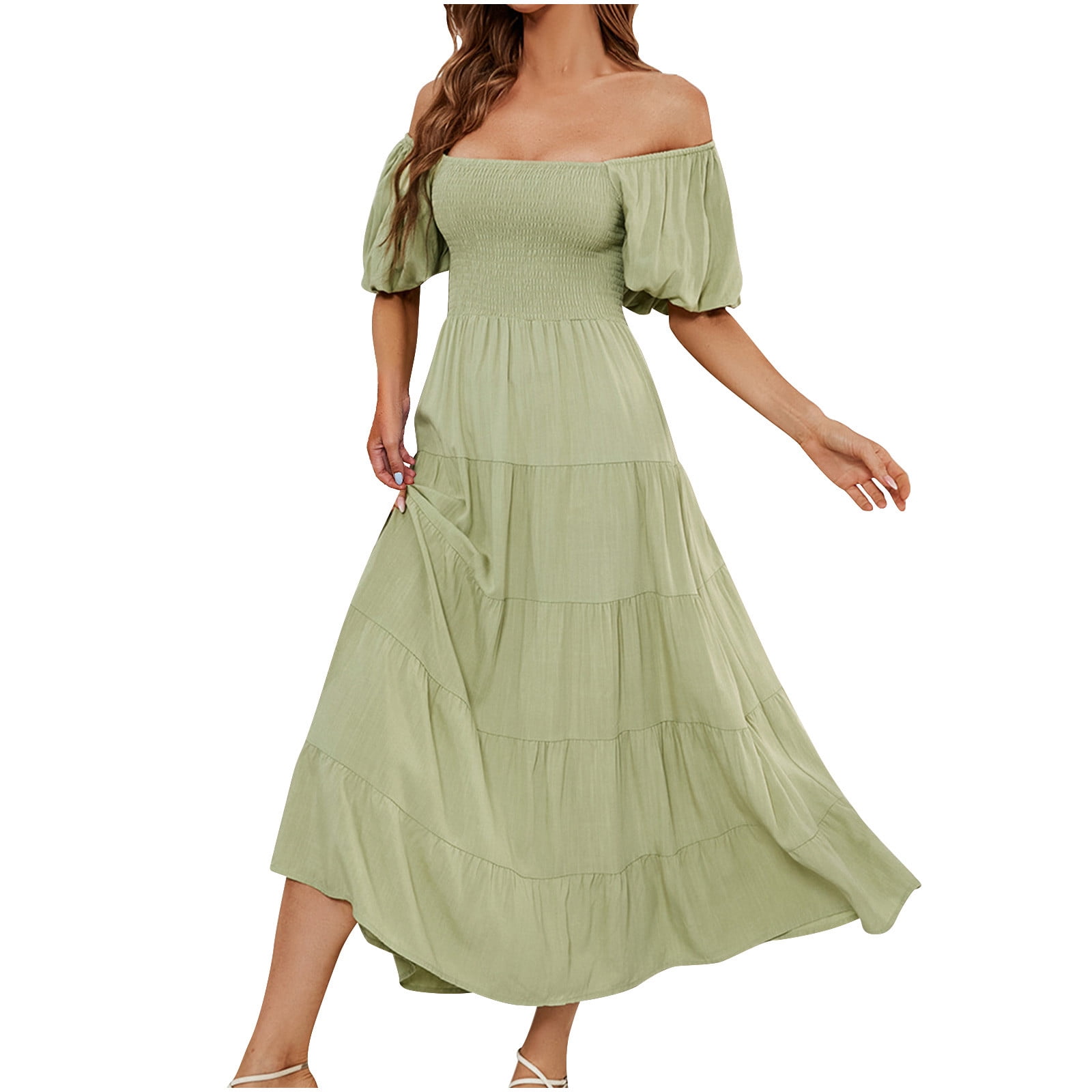 Women's Off Shoulder Lace Maxi Dress - White Long Sleeve Evening Gown For Party & Date Night - View #3