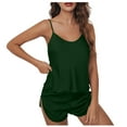 thumbnail image 1 of PXEVL Silk Pajama Set for Women Satin Sleeveless Shirts Cami and Shorts Soft Summer Solid Pjs Lounge & Sleepwear S-XXL, 1 of 5