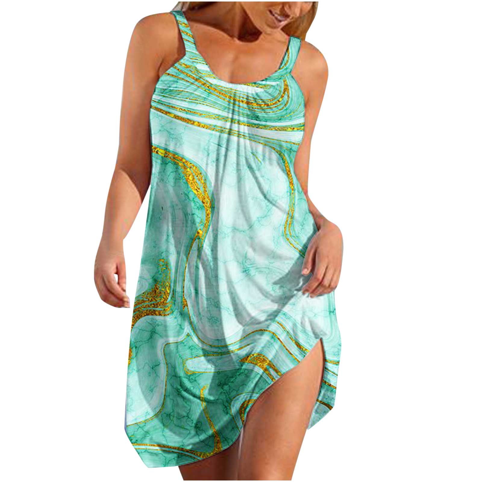 PXEVL Womens Summer Dresses for Island Vacation Casual Sleeveless
