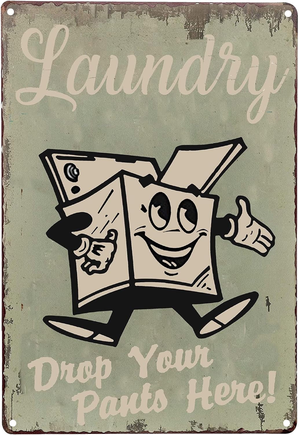 PXIYOU Laundry Drop Your Pants Here Vintage Retro Metal Sign Home ...