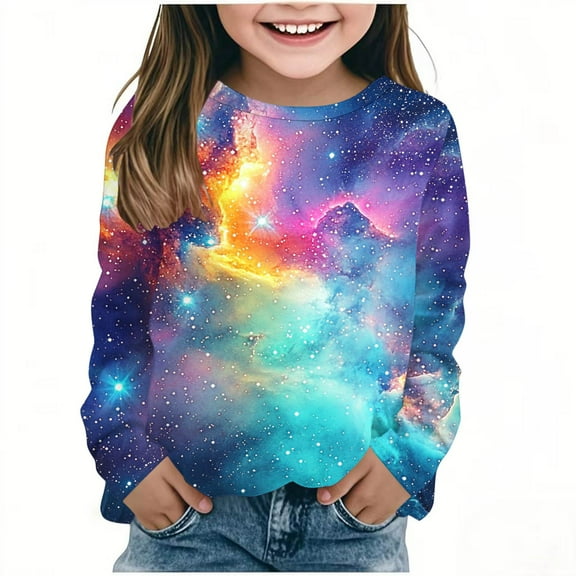PXLKNZH Boys Girls Oversized Crewneck Sweatshirts Kids Fashion Casual Long Sleeve Shirts Loose Comfy Sparkle Print Pullover Tunic Tops 3-14Years Navy,11 Years