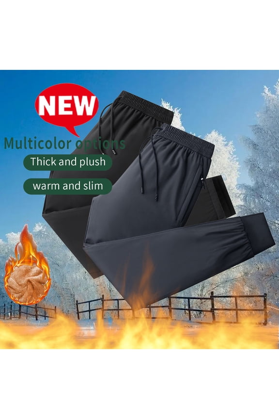 Fleece Lined Pants for Women High Waisted Drawstring Puffer Pants Plus Size Winter Warm Lounge Pants with Pockets Gray,M