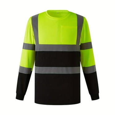 FONIRRA ANSI Class 2 Hi-Vis Safety Shirt - Reflective Long Sleeve Work Shirt For Men