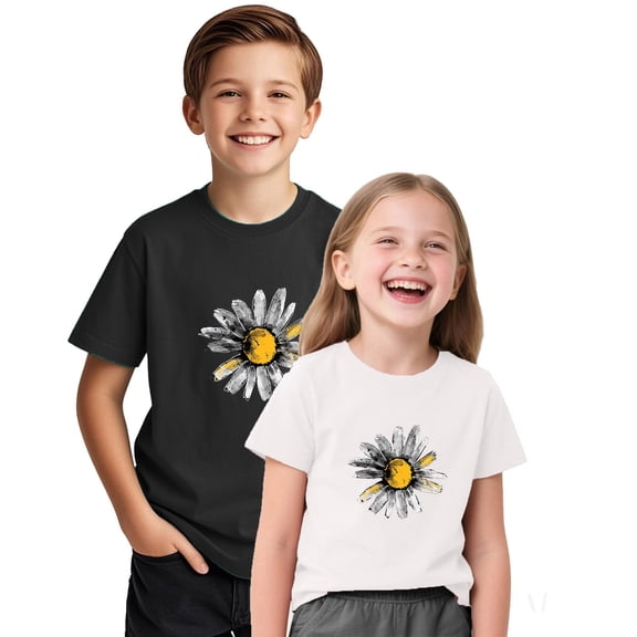 PXLKNZH Kid 4th of July T-Shirts Boys Girls American Flag Shirt Patriotic Top Summer Short Sleeve Round Neck Tees,Black,S