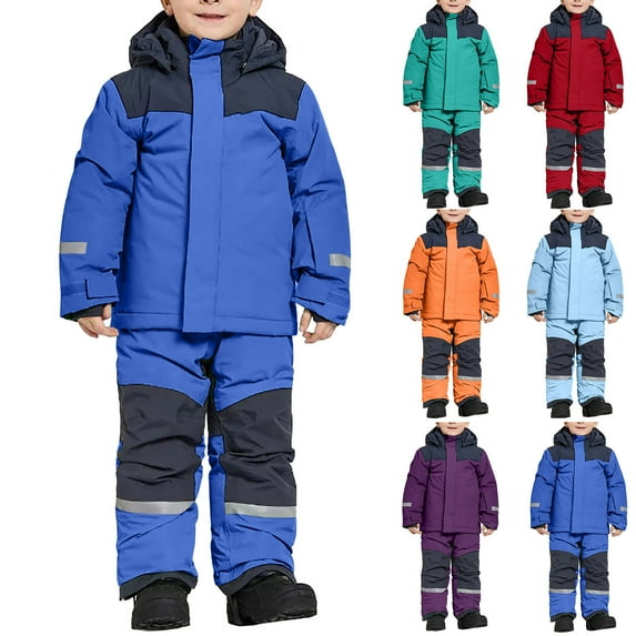 PXLKNZH Kids Winter Snowsuit Coat Romper Boys Girls Waterproof Snow Suit Solid Cozy Heavyweight Outwear 1-15Years Light Blue,8 Years