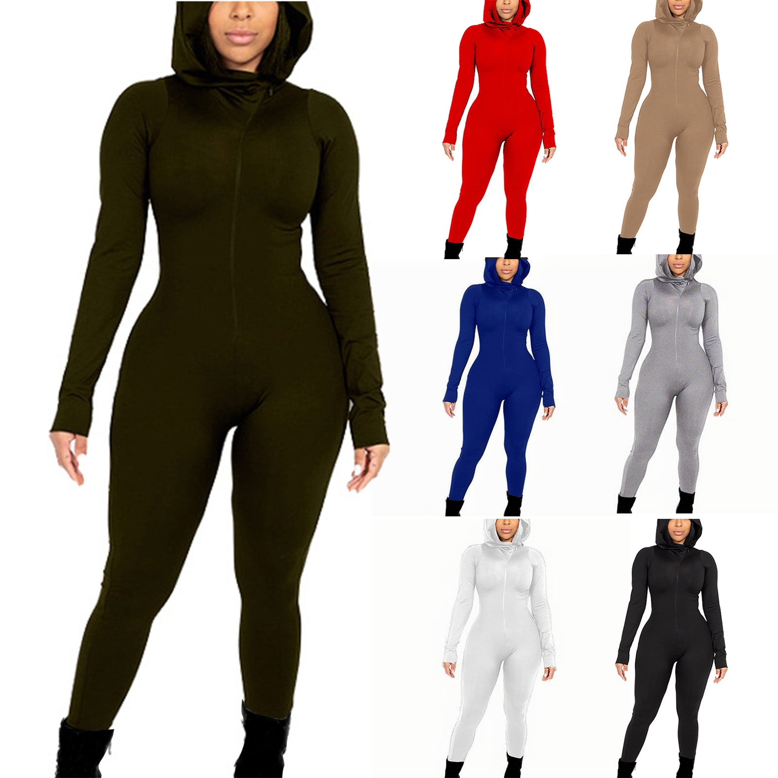 Ecupper Jumpsuits Dames Yoga Bodycon Eendelig Zip Up Overall Rompers Lange mouwen Workout Outfit Zwart L Ecupper Jumpsuits Dames Yoga Bodycon Eendelig Zip Up Overall Rompers Lange mouwen Workout Outfit Zwart L