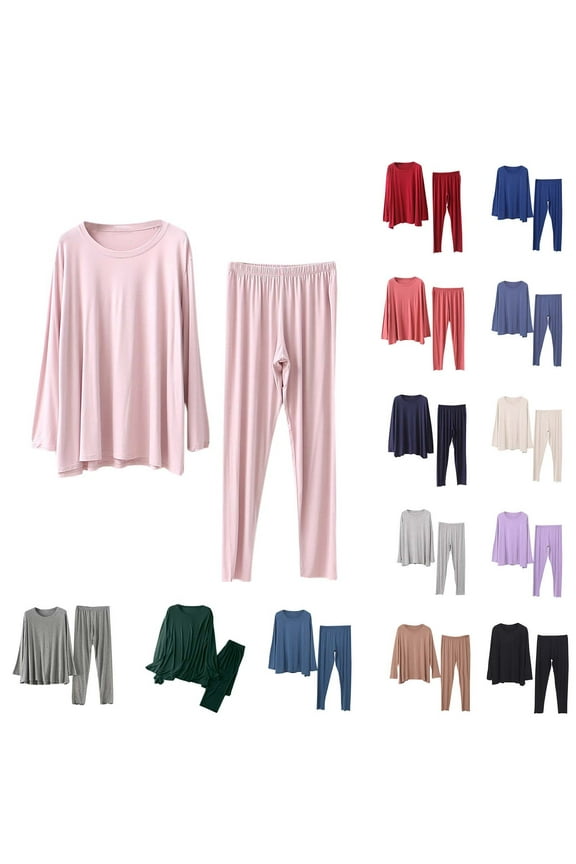 Maternity Nursing_Lounge Sets for Women Long Sleeve Tops and Long Pants Loose Soft Comfy Pajamas Set 2 Piece Outfits Pregnancy Loungewear Pink,S