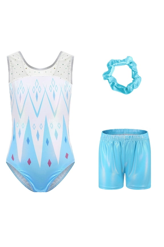 Teens Athletic One Piece Swimsuits with Shorts 3 Piece Swim Tank Tops Swimwear with Headband and Boyshorts Bathing Suits,Blue,12