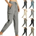 thumbnail image 1 of PXLKNZH Women's Cargo Joggers Lightweight Quick Dry Outdoor Hiking Pants Casual Athletic Workout Trouser Pants for Travel Khaki,S, 1 of 7