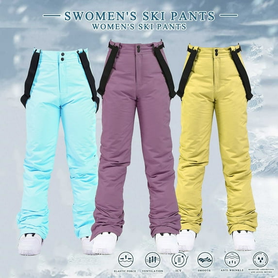 PXLKNZH Women's Mens Snow Ski Pants Outdoor Waterproof Windproof Insulated Softshell Pants Winter Hiking Snowboarding PantsBlue,L