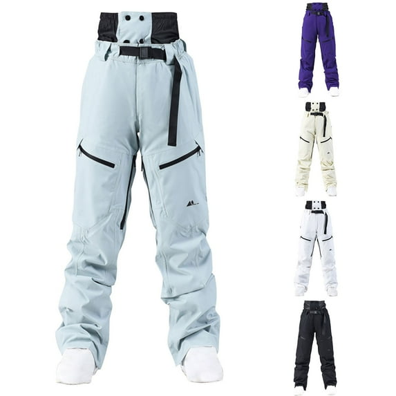 PXLKNZH Women's Softshell Snow Pants Windproof Waterproof Ski Pants Insulated Snowboarding Pants Winter Outdoor Hiking Pants Black,S