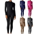 thumbnail image 1 of PXLKNZH Women's Yoga Jumpsuits Casual Slim Fit Long Sleeve Crew Neck Exercise Tight Romper Breathable Sport Bodycon JumpsuitsBlack,S, 1 of 7