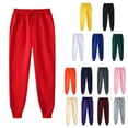 thumbnail image 1 of PXLKNZH Womens Mens Fleece Sweatpants Solid Color Baggy Athletic Joggers Pants Loose Drawstring Plus Size Loungewear Pink,M, 1 of 3