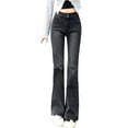 thumbnail image 1 of PXLKNZH Womens Wide Leg Jeans High Waisted Double Button Denim Pants Loose Trendy Stretchy Jean Trousers Black XS, 1 of 6