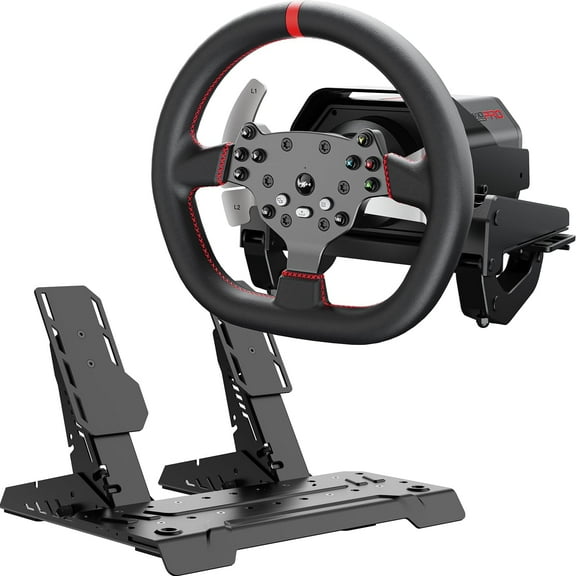 PXN Direct Drive Racing Wheel, V10 Ultra Gaming Steering Wheel - 3.2Nm Force Feedback Steering Wheel for PC/Xbox/ PS4, 270mm Leather Wheel with 4 Paddle Shifters, Adjustable Pedals