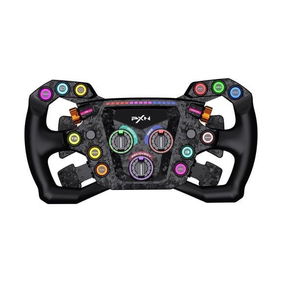 PXN GT ONE 11.8-inch Sim Racing Steering Wheel, 78 Programmable Inputs, Carbon Fiber Paddles, Quick Release, RGB for PC, VD Series & Third-Party Bases