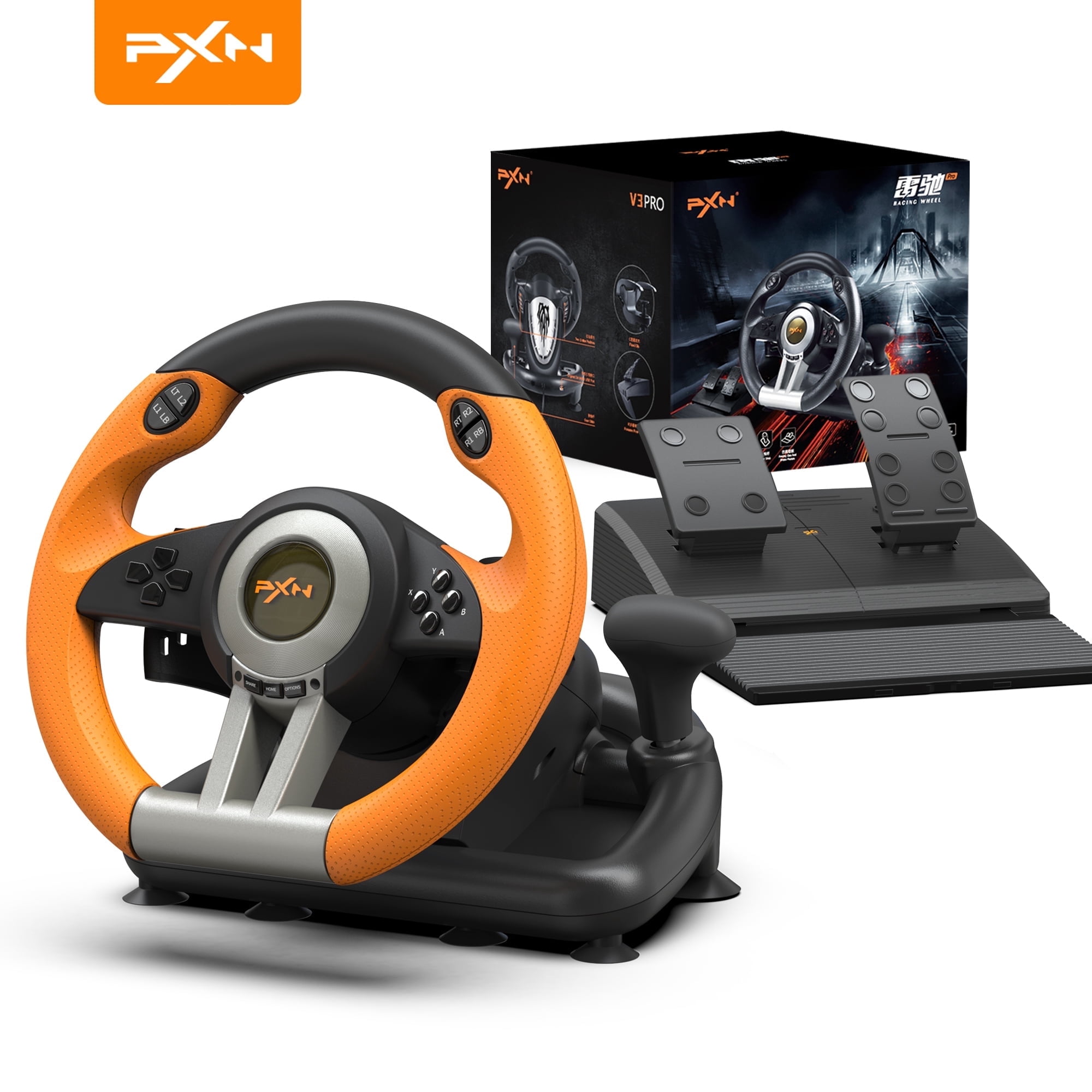Quest 2 Racing Wheels PXN V3II Racing Wheel, 180° Xbox Steering Wheel with Linear Pedals ...
