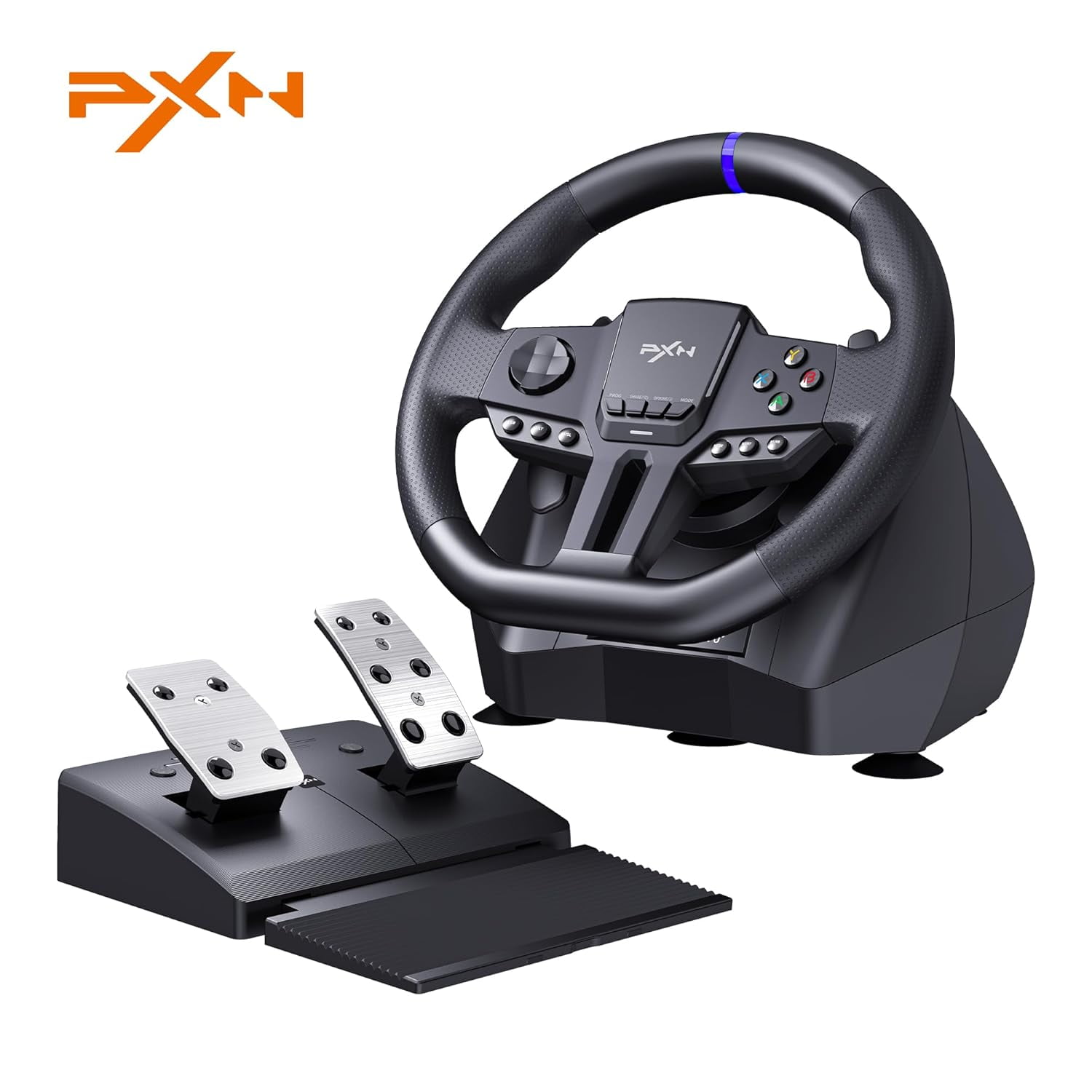 PXN V900 GEN2 Racing Wheel for PC/PS4/PS3/Xbox Series X|S/One/Switch 270/900 Dual Mode Rotation, Magnetic Sensor, RGB Pedals, Upgraded Type-C, PXN Wheel App Support