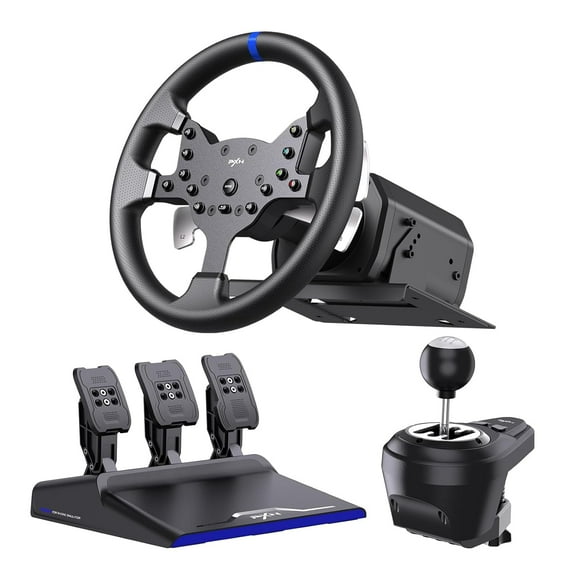 PXN V99 Force Feedback Racing Wheel 3.2Nm Detachable 270/900 Steering Wheel with Hall Pedals & H-Shifter for PC, Xbox Series X|S, Xbox One, PS4
