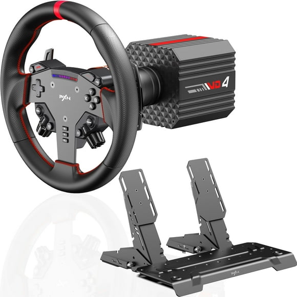 VD4 Bundle - Direct Drive Racing Wheel Set - 4Nm VD4 Servo Motor Base + W AS Gaming Steering Wheel (28cm) + PD HM GEN2 2-Pedal - Sim Racing Set for PC