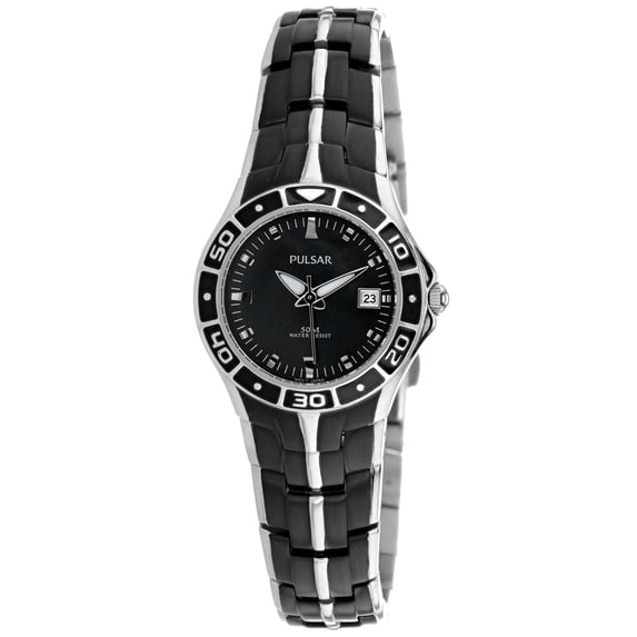 PXT683 Women's Dress Sport Two Tone Black Ion Plated Watch