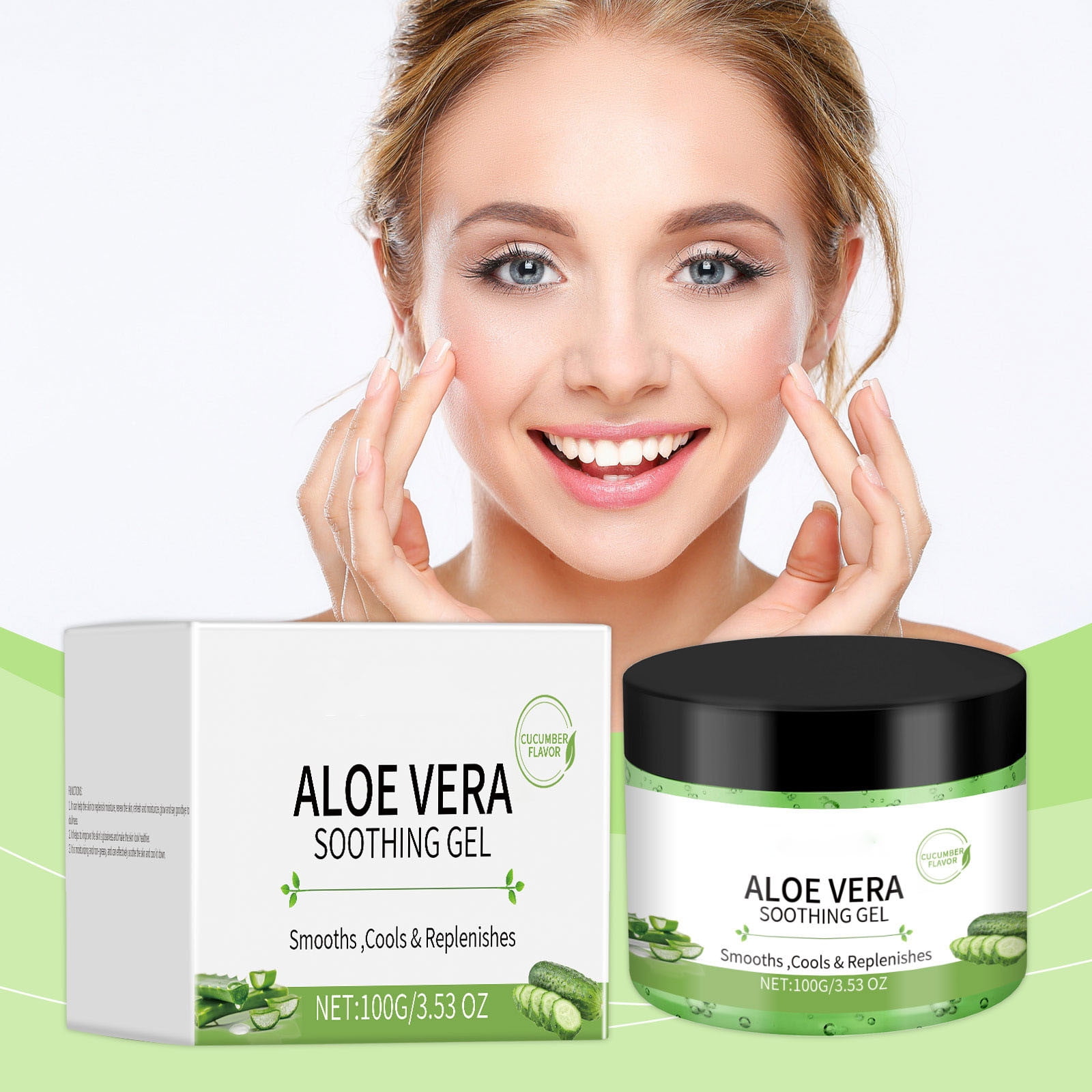 Clearance Items! Aloe Cucumber Soothing Gel  100g, Hydrating Aloe Vera Gel, Cooling Body & Skin Care Gel, Nourishing Moisture for Dry Skin, Ideal After-Sun or Daily Moisturization