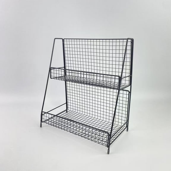 PXYCXJH Shelves for storage,2-Tier Organizers and Storage Shelves, Shelf Organizer Basket Bins, Black,12 x 6.2 x 13.8 in