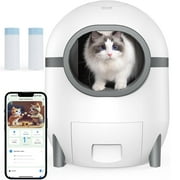 PXZEE Large Automatic PVC Cat Litter Box Furniture with Item, White