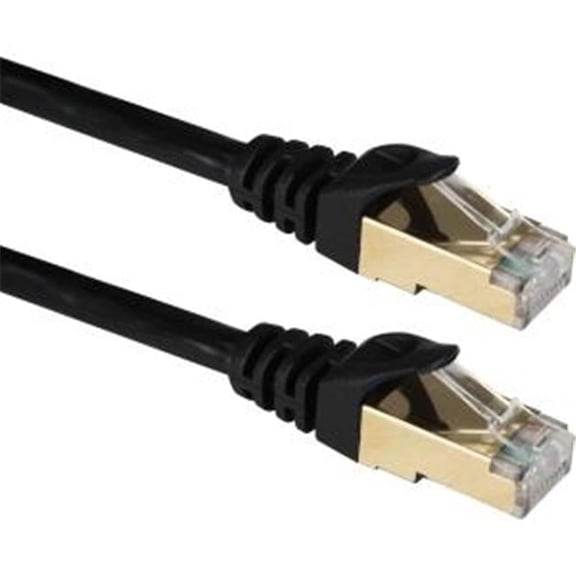 PY7735 25 ft. CAT7 Molded Patch Cord 10Gbps S-STP Flexible - Black - 25 ft