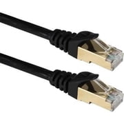 PY7737 100 ft. CAT7 10Gbps S-STP Flexible Molded Patch Cord - Black - 100 ft