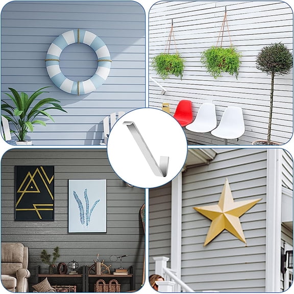 PYAN-10 Pack Aluminum Alloy Hook Without Require Drilling, Hooks for Fiber Cement Board Siding(Installation Tool Included)