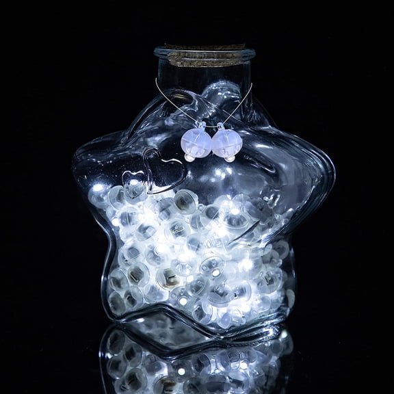 PYAN-100 Pcs White Balloon Light with Loop for Hanging, Easter Egg Mini Ball Lights LED Drinks Lights Mini Round Tiny Light for Paper Lanterns Vases Birthday Party Event Wedding Decoration